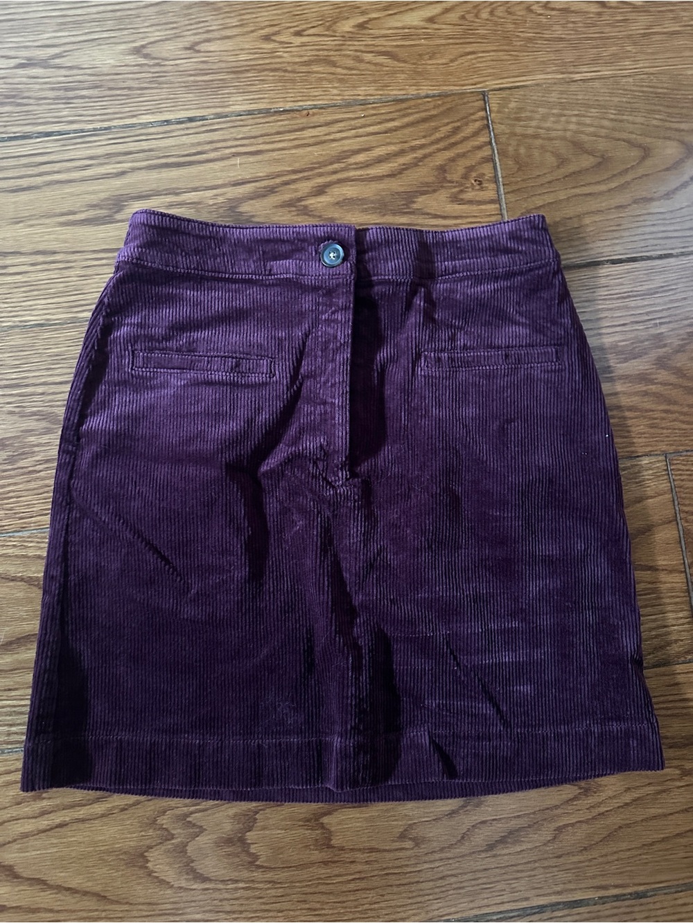 Loft Corduroy Mini Skirt in Deep Plum